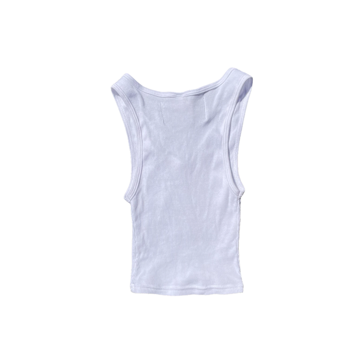 White Ribbed Cropped Tee 1 OF 1